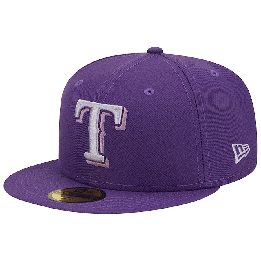 New Era Texas Rangers Purple Lavender Undervisor 59FIFTY Fitted Hat - Image 4