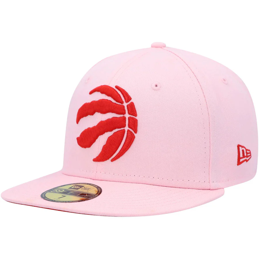 New Era Toronto Raptors Pink/Red Candy Cane 59FIFTY Fitted Hat
