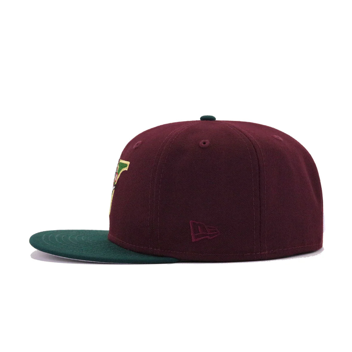 New Era Visalia Oaks Maroon Dark Green 59FIFTY Fitted Hat - Image 3