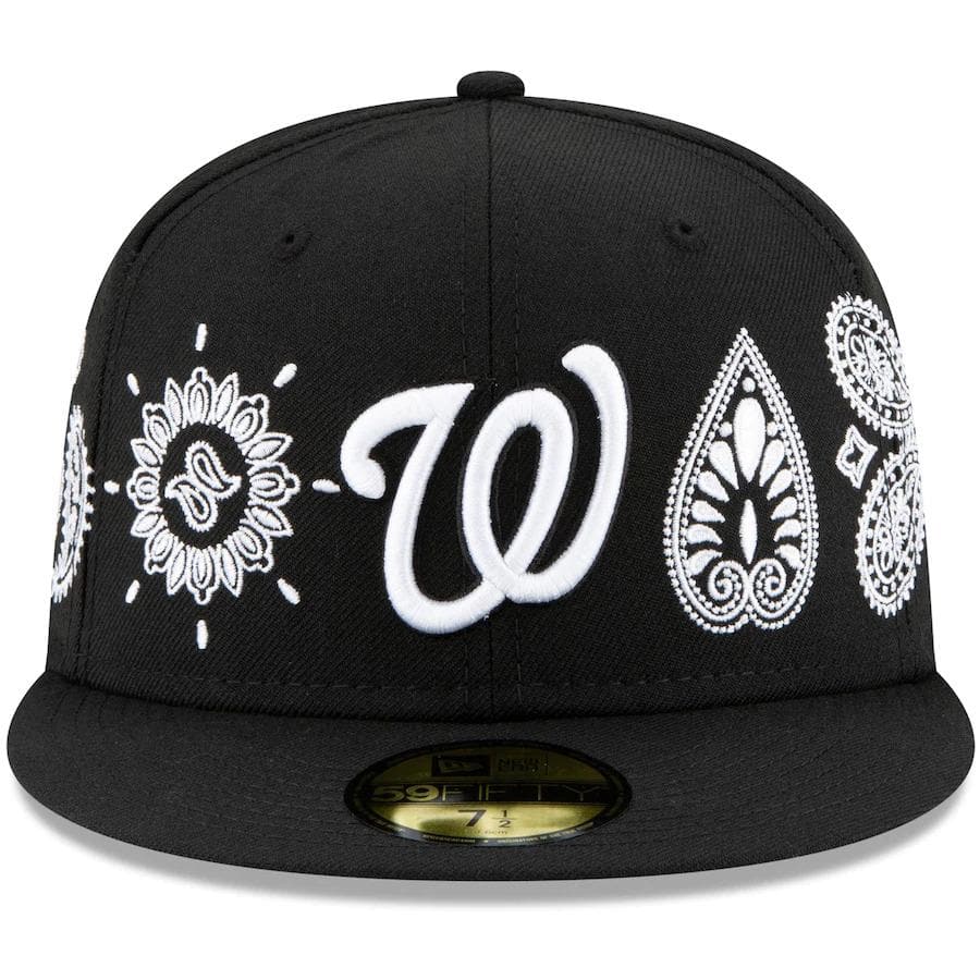 New Era Washington Nationals Paisley Elements Black 59FIFTY Fitted Hat - Image 2