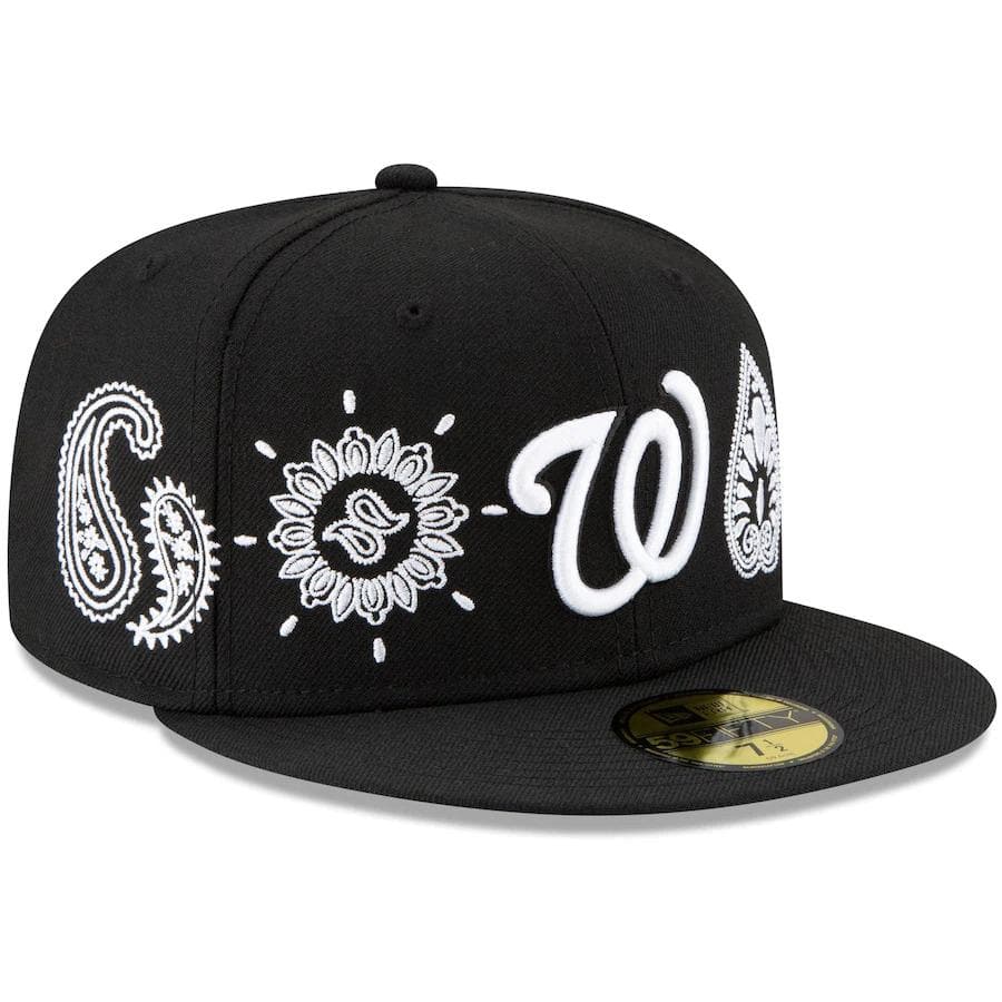 New Era Washington Nationals Paisley Elements Black 59FIFTY Fitted Hat - Image 3