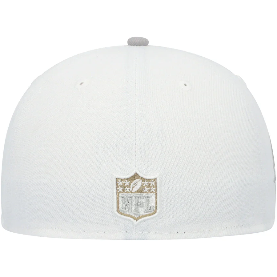 New Era White/Gray Baltimore Ravens 20th Season Gold Undervisor 59FIFTY Fitted Hat - Image 3