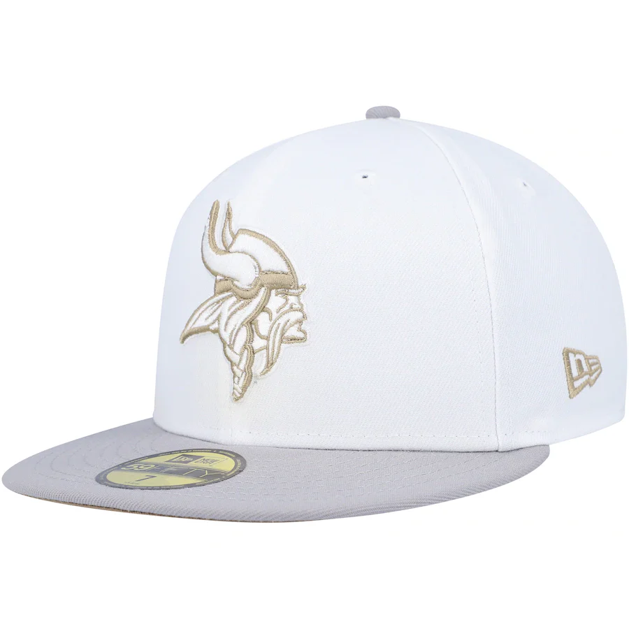 New Era White/Gray Minnesota Vikings 45th Anniversary Gold Undervisor 59FIFTY Fitted Hat - Image 4