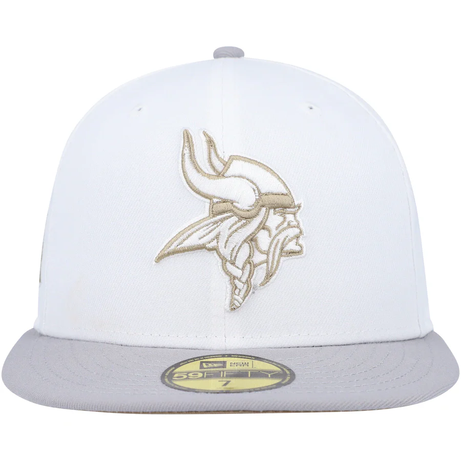 New Era White/Gray Minnesota Vikings 45th Anniversary Gold Undervisor 59FIFTY Fitted Hat - Image 5
