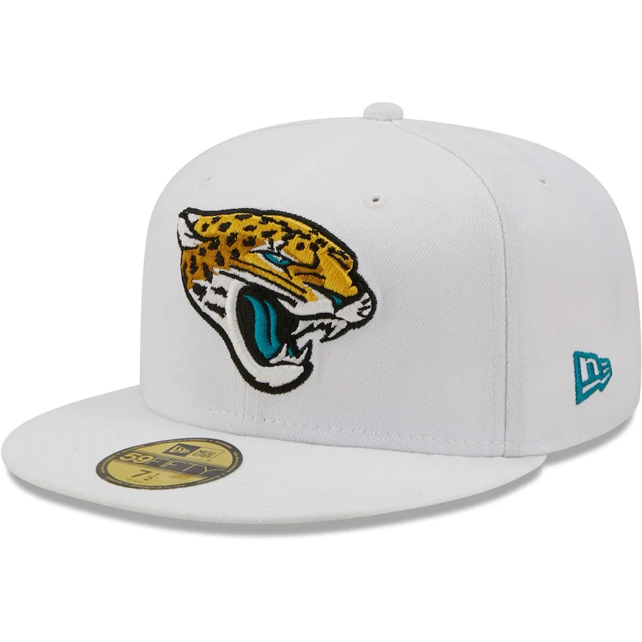 New Era White Jacksonville Jaguars 1997 Pro Bowl Patch Teal Undervisor 59FIFY Fitted Hat - Image 3