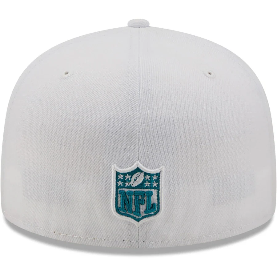 New Era White Jacksonville Jaguars 1997 Pro Bowl Patch Teal Undervisor 59FIFY Fitted Hat - Image 4
