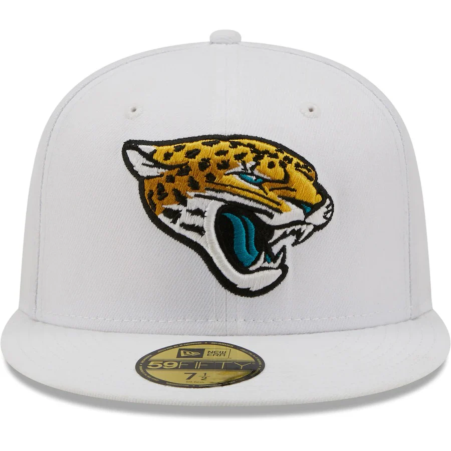 New Era White Jacksonville Jaguars 1997 Pro Bowl Patch Teal Undervisor 59FIFY Fitted Hat - Image 5