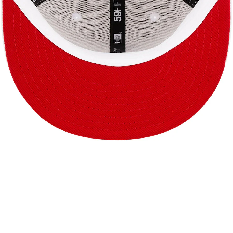 New Era White Los Angeles Dodgers 2020 World Series Patch Undervisor 59FIFTY Fitted Hat - Image 4