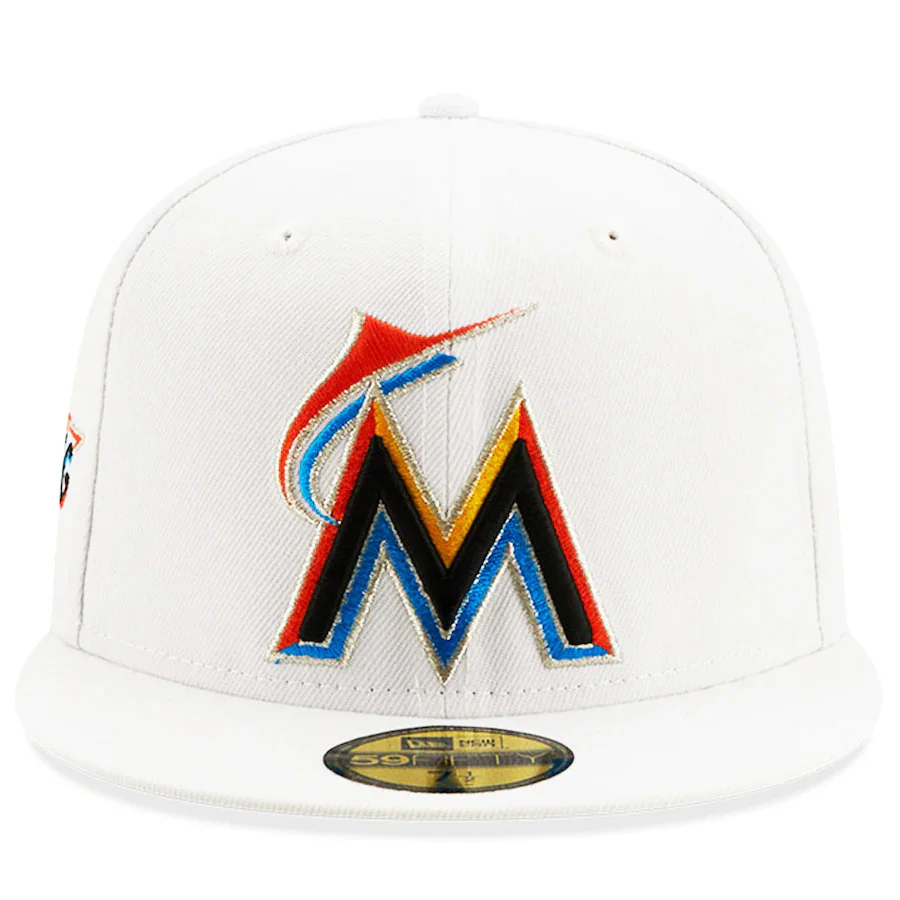 New Era White Miami Marlins 2017 MLB All-Star Game Patch Undervisor 59FIFTY Fitted Hat - Image 3