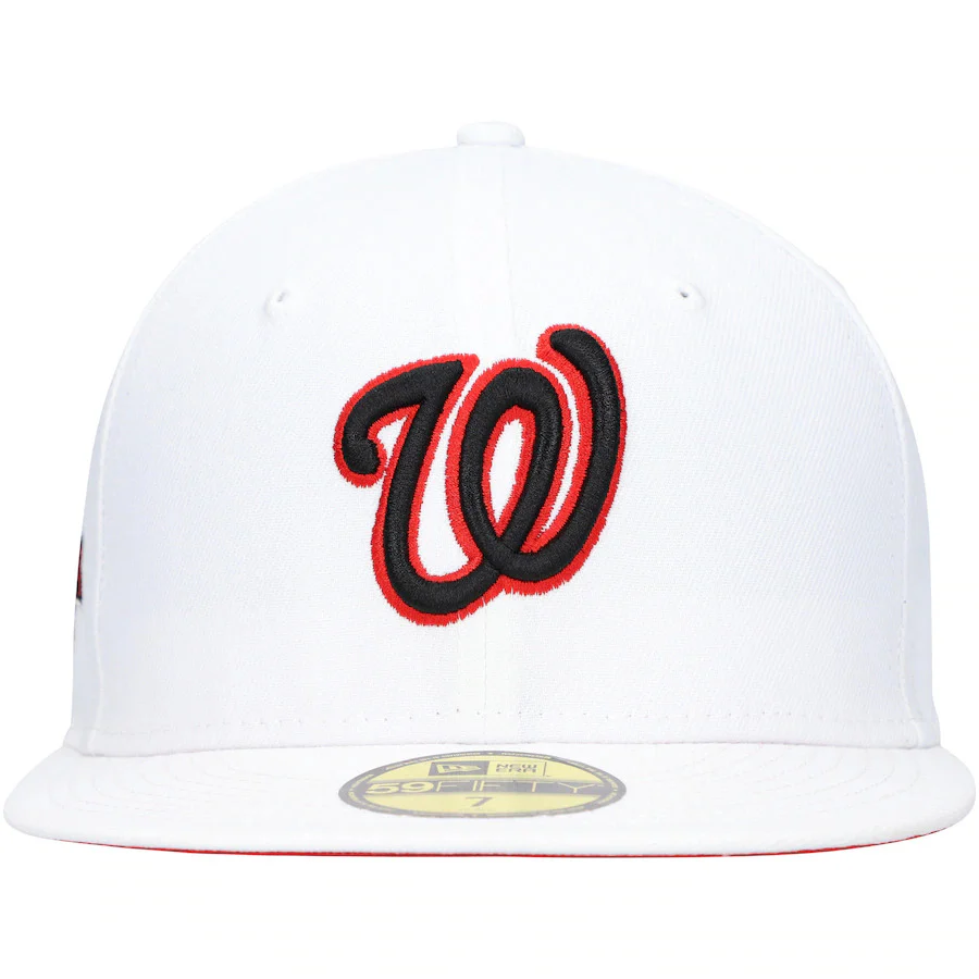New Era White Washington Nationals 10th Anniversary Patch Red Undervisor 59FIFTY Fitted Hat - Image 2
