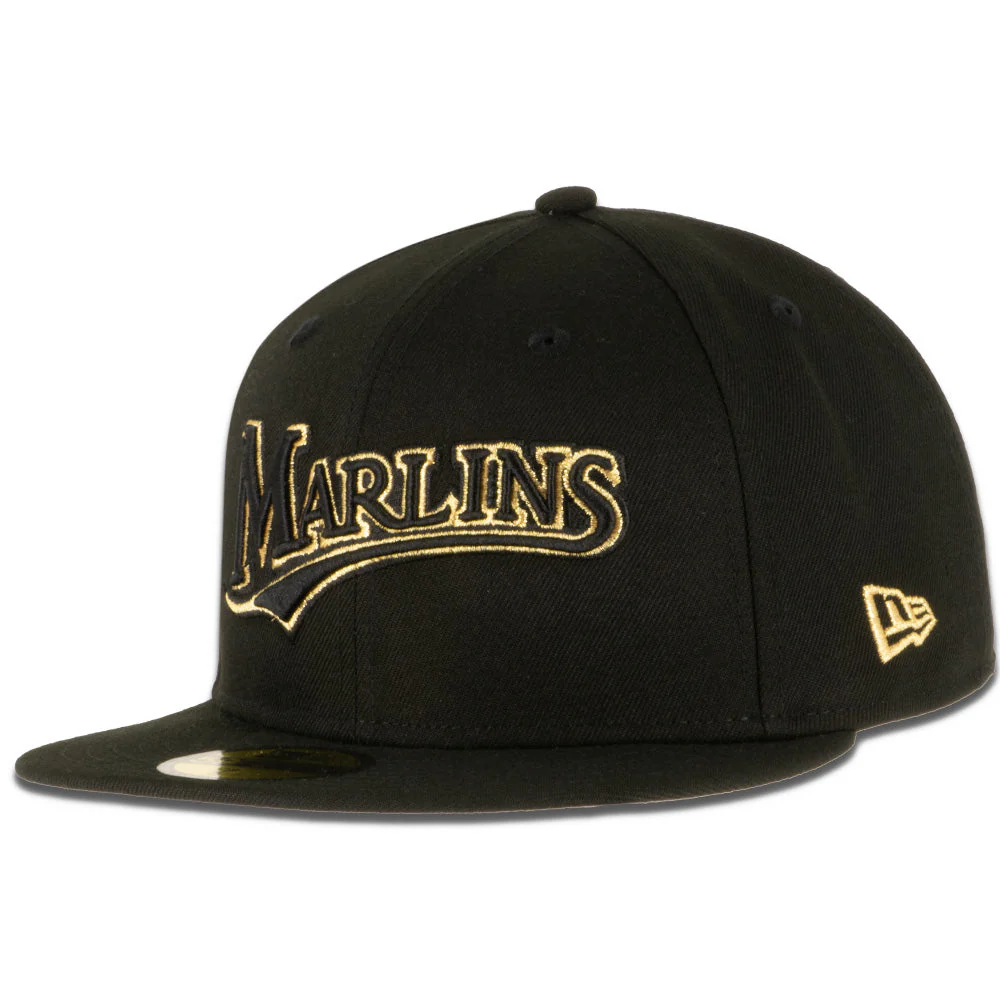 New Era x JS Miami Marlins Black & Gold 2023 59FIFTY Fitted Hat - Image 2