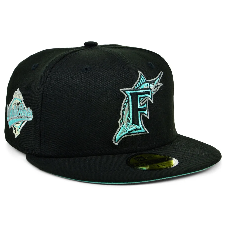 New Era x Lids HD Florida Marlins Black/Mint 2022 59FIFTY Fitted Cap
