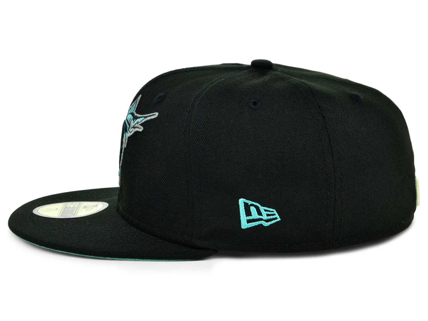 New Era x Lids HD Florida Marlins Black/Mint 2022 59FIFTY Fitted Cap - Image 6