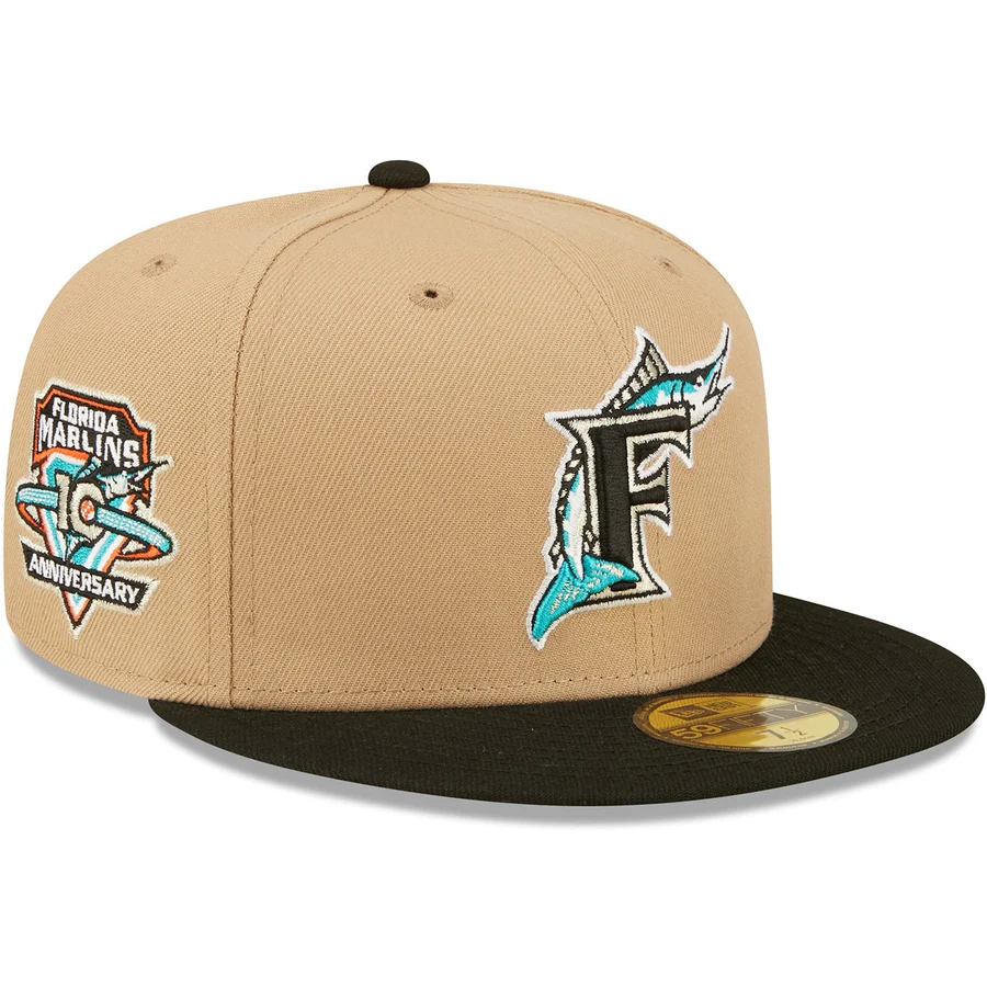 New Era x Lids HD  Florida Marlins Classic Camel 2022 59FIFTY Fitted Cap
