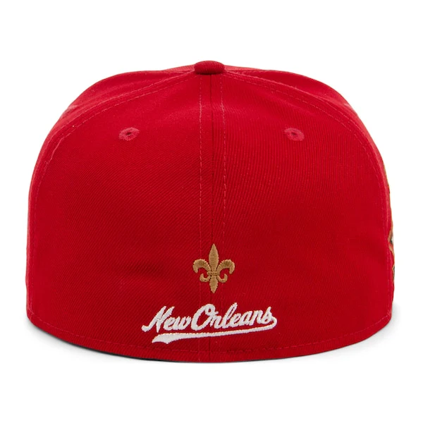 Rings & Crwns  New Orleans Black Pelicans Team Fitted Hat - Red - Image 4