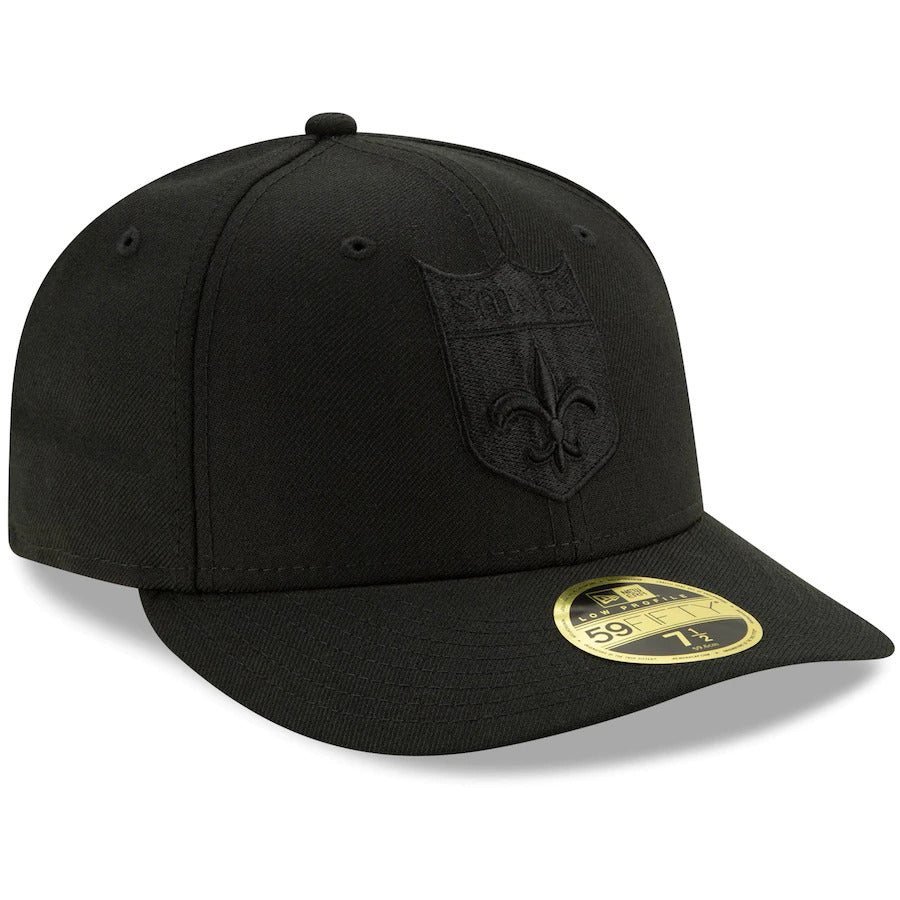New Orleans Saints New Era Black Throwback Logo Low Profile 59FIFTY Fitted Hat - Image 3