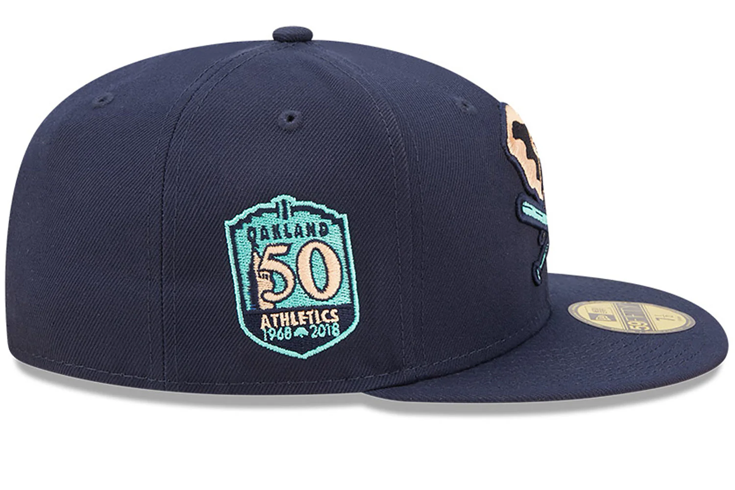 New Era x Lids HD  Oakland Athletics Oceanside Peach 2022 59FIFTY Fitted Cap - Image 3