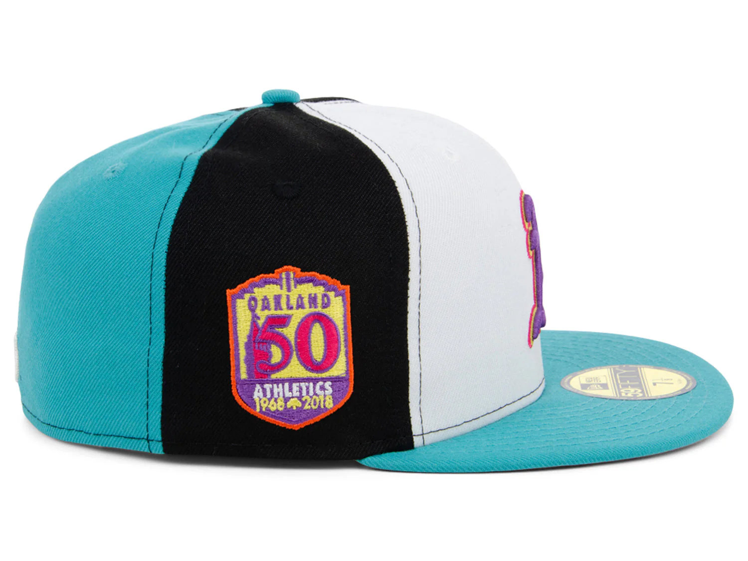 New Era x Lids HD Oakland Athletics Sugar Skull Pinwheel 2022 59FIFTY Fitted Cap - Image 3