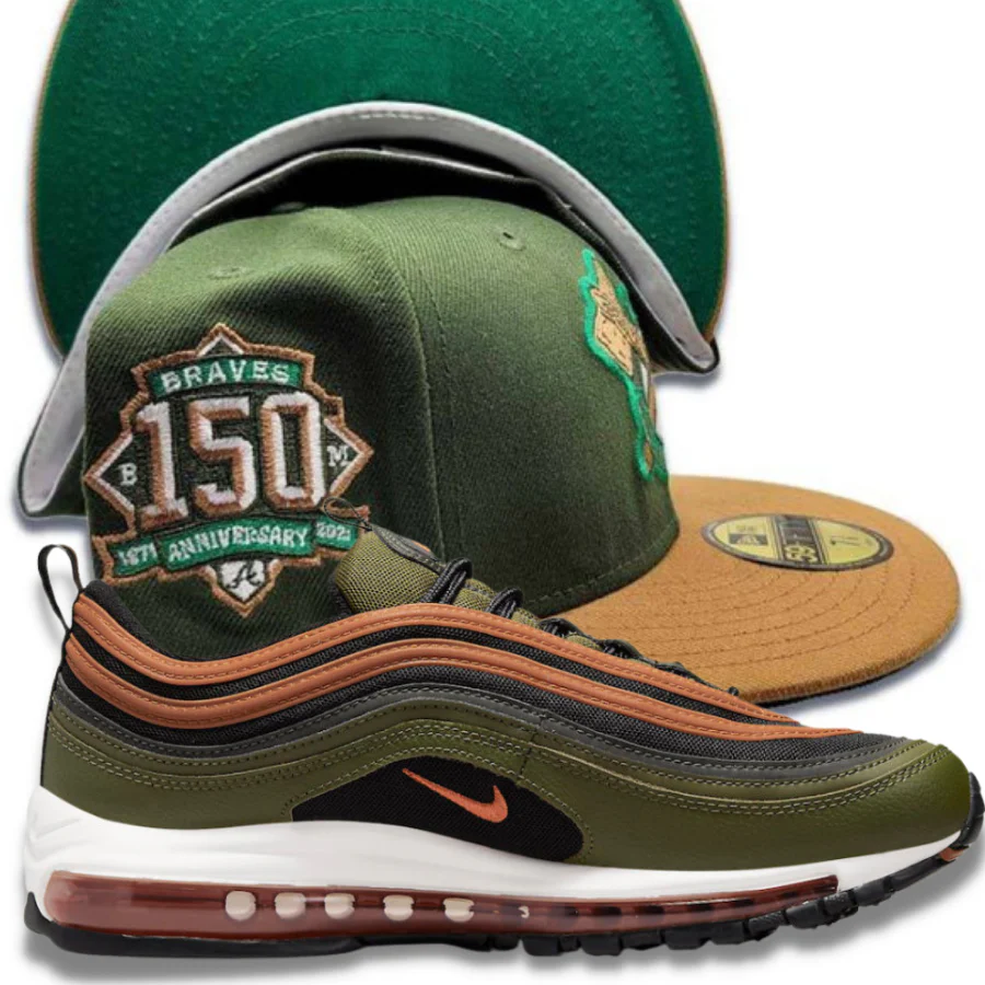 New Era Shades of Fall Fitted Hat w/ Nike Air Max 97 "Black Olive" - Image 2