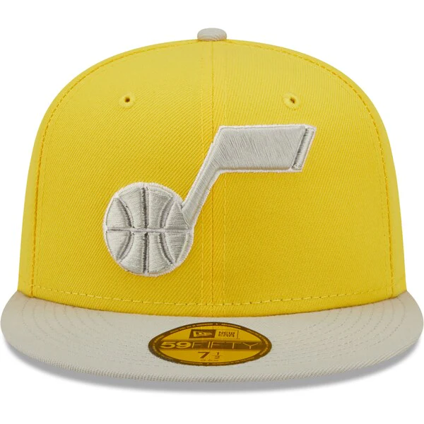 New Era Utah Jazz Color Pack 59FIFTY Fitted Hat - Yellow/Gray - Image 3